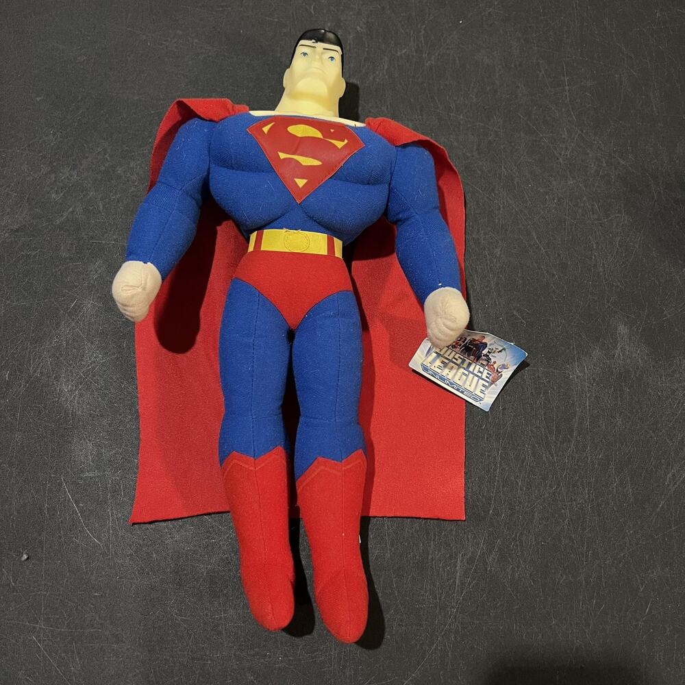 DC Comics Justice League Superman Plush Stuffed Doll Toy Medium Blue Red Cape